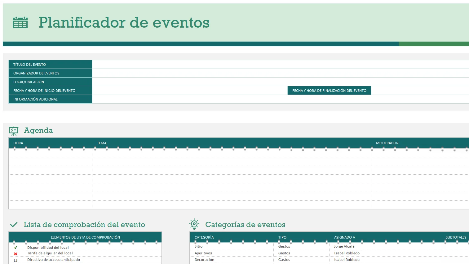 Event Planner Template In Excel 6545